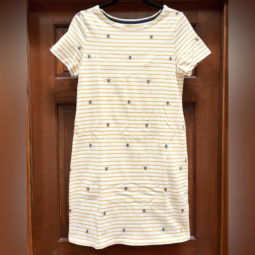 Yellow and White Stipe Bee Dress by Joules
